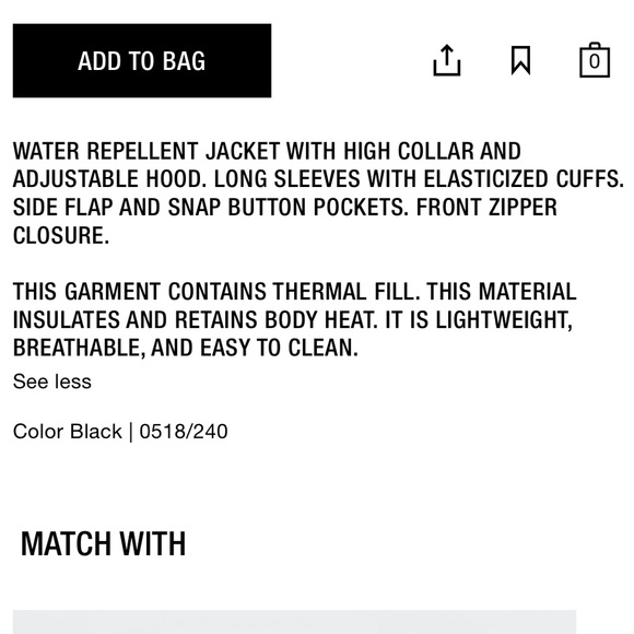 Zara Reversible Padded Jacket - Black - XL - Picture 7 of 9